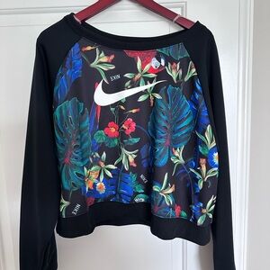 Nike Soft Knit Tropical Print Cropped Sweater